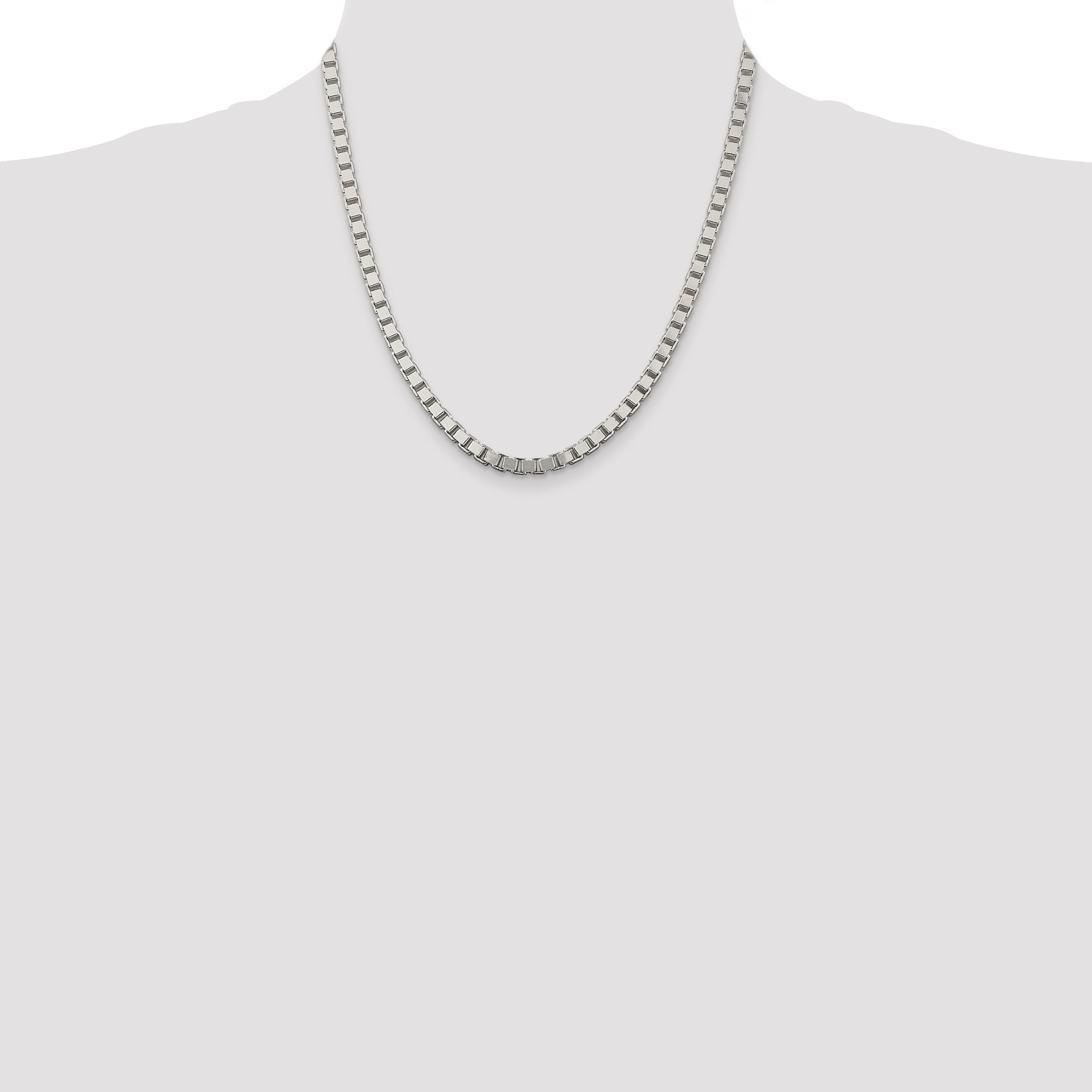 20 Inch Sterling Silver 4.5mm Box Chain Necklace