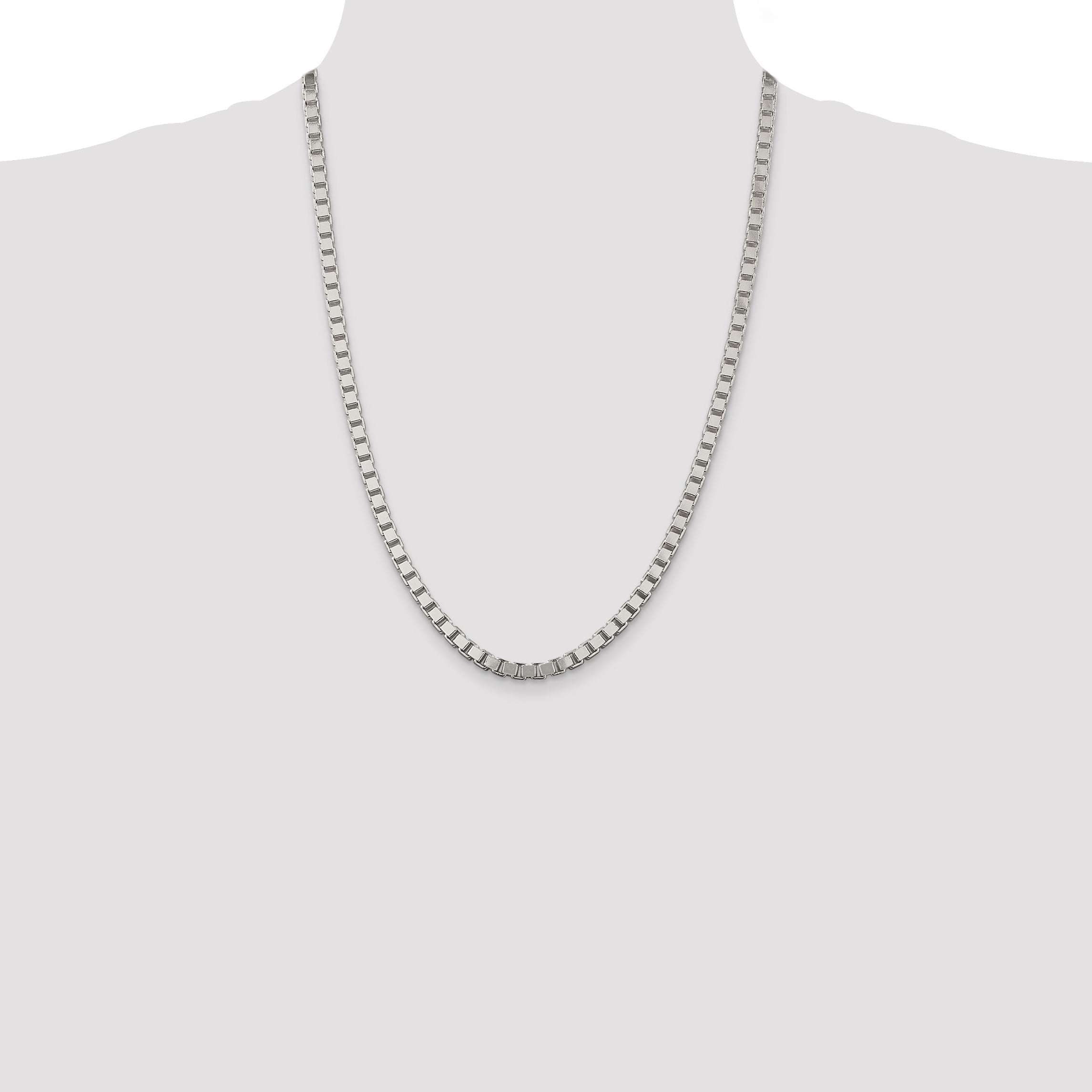 24 Inch Sterling Silver 4.5mm Box Chain Necklace