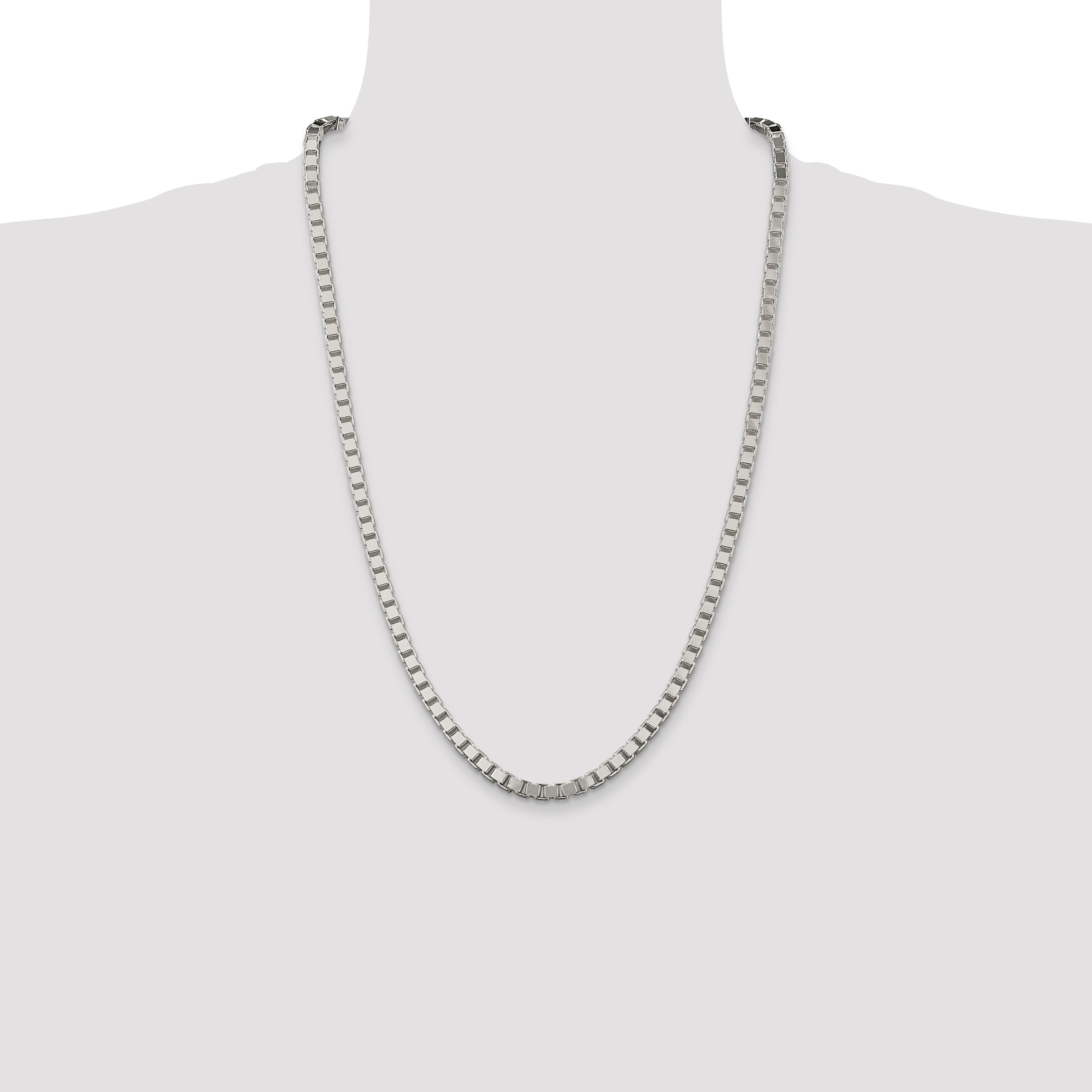 26 Inch Sterling Silver 4.5mm Box Chain Necklace