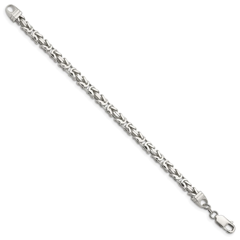 9 Inch Sterling Silver 5mm Byzantine Chain Bracelet