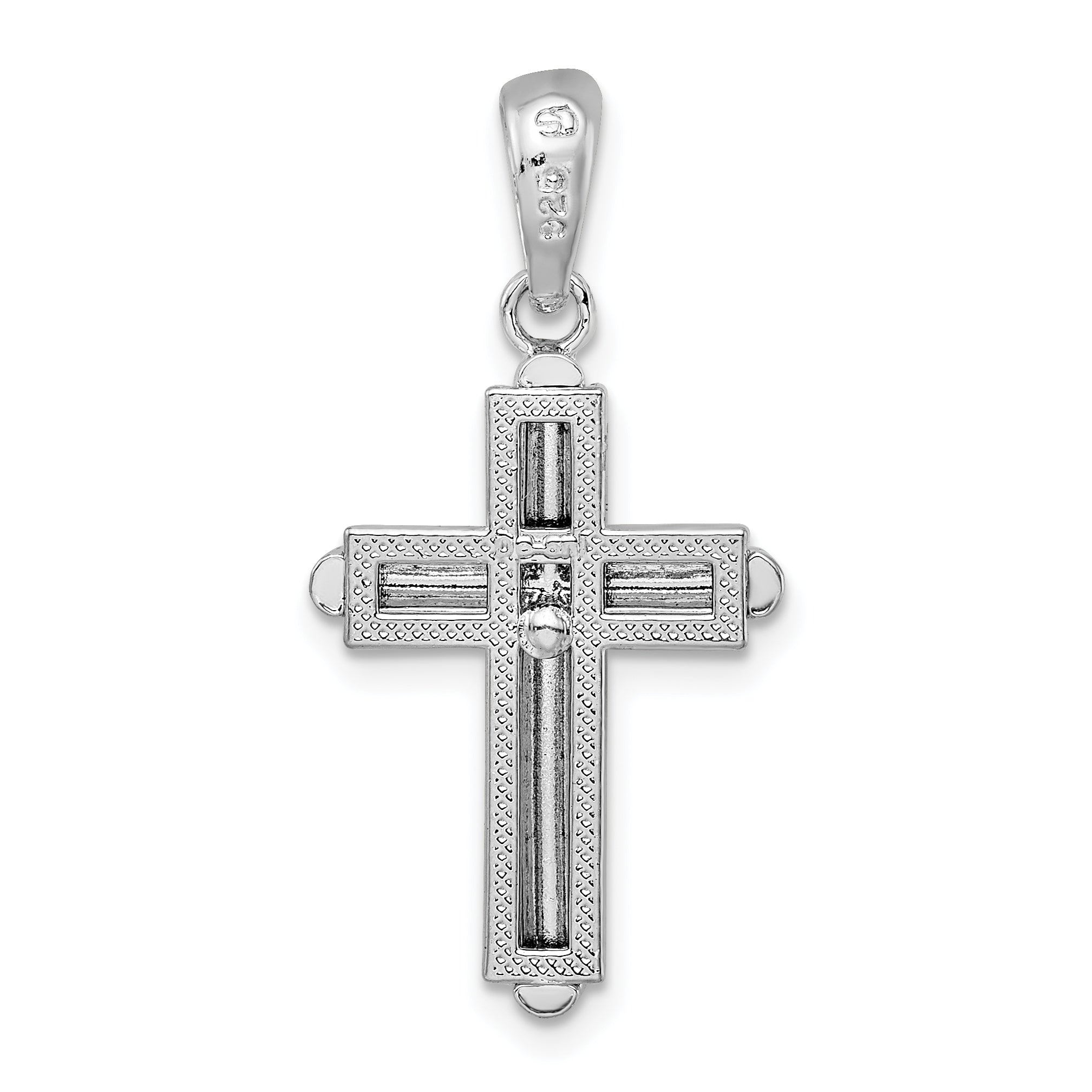Sterling Silver De-Ani Rounded Cross With Frame Pendant
