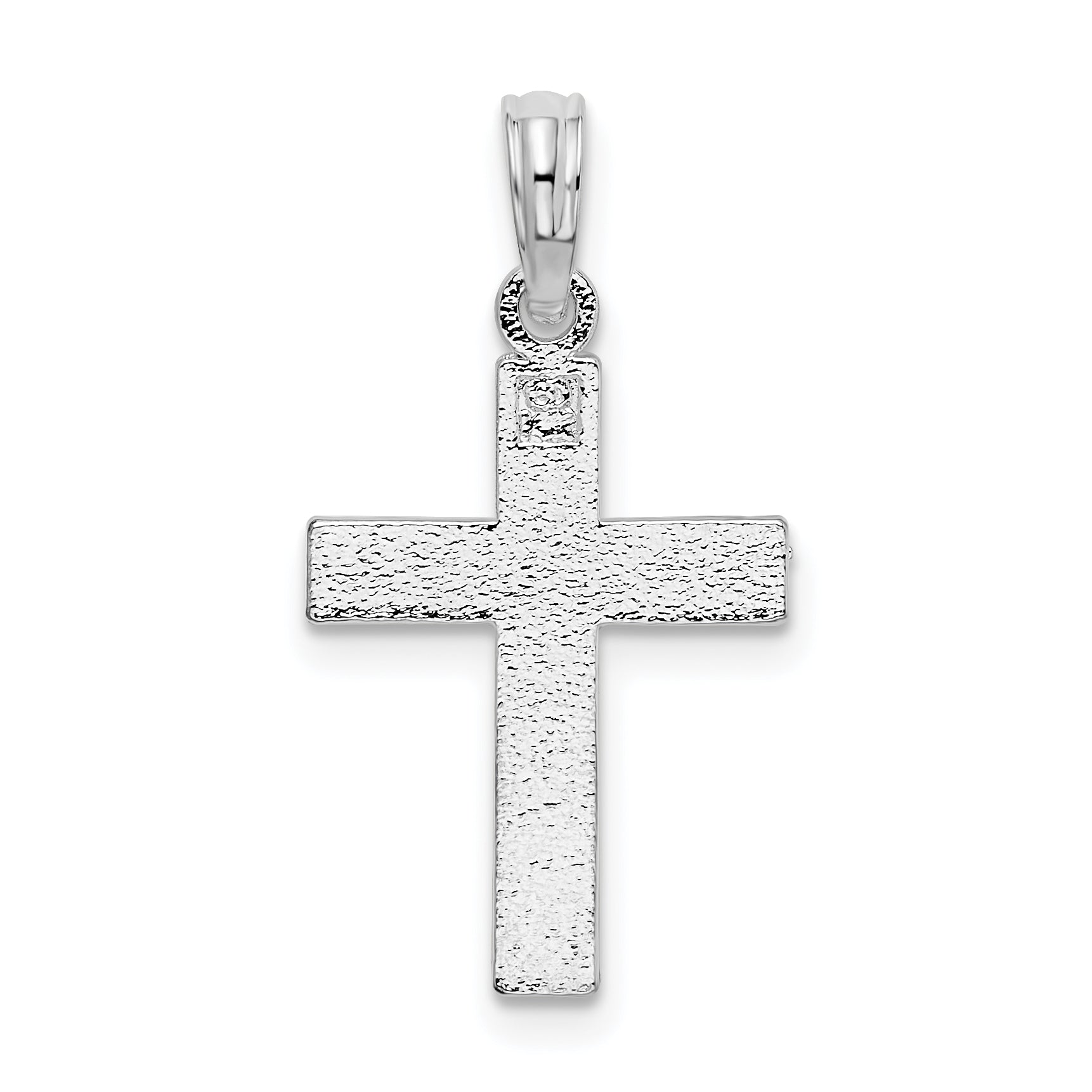 Sterling Silver De-Ani Rhodium-Plated All-Over Diamond-Cut Latin Cross Pendant