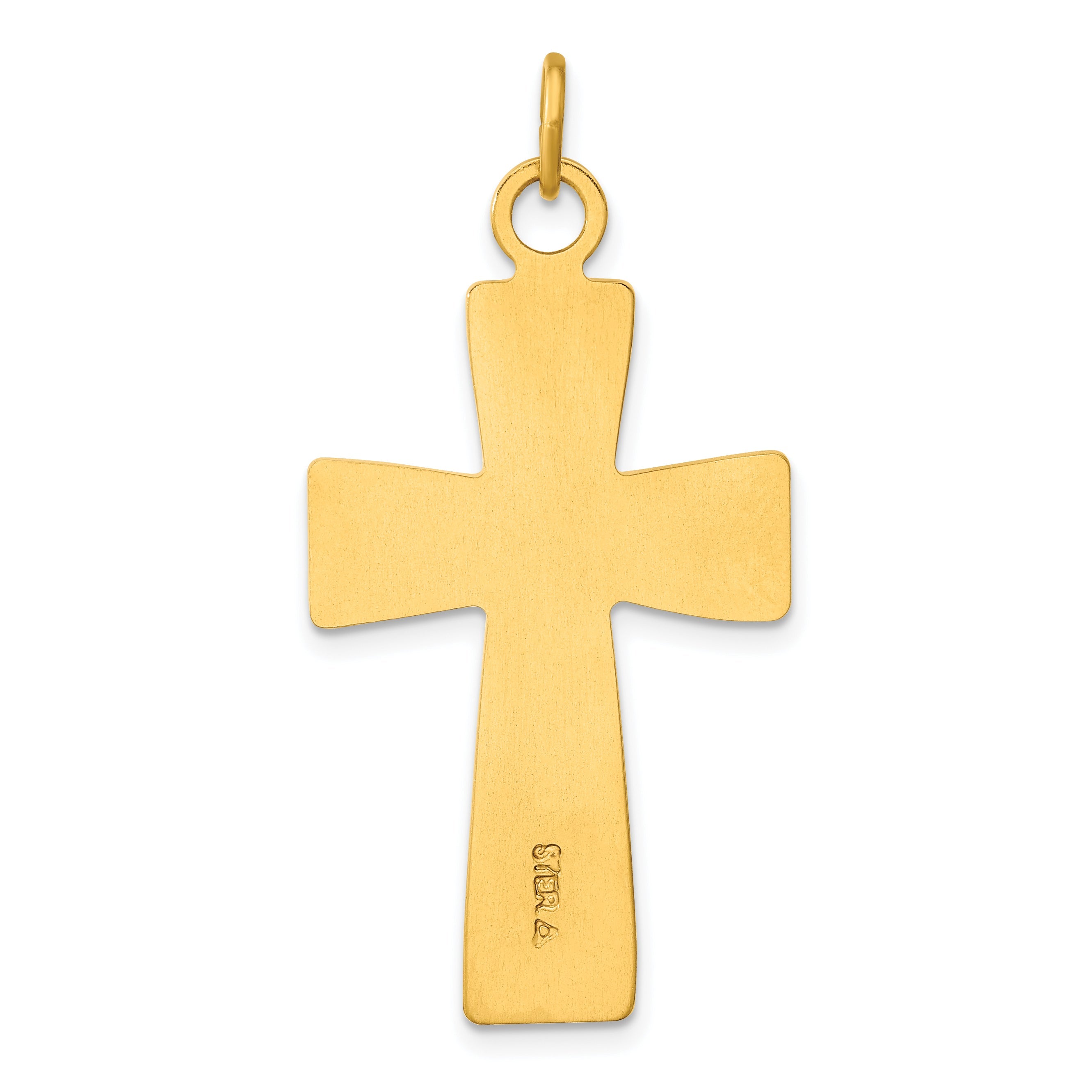 Sterling Silver Gold-Plated Polished And Satin Cross Pendant