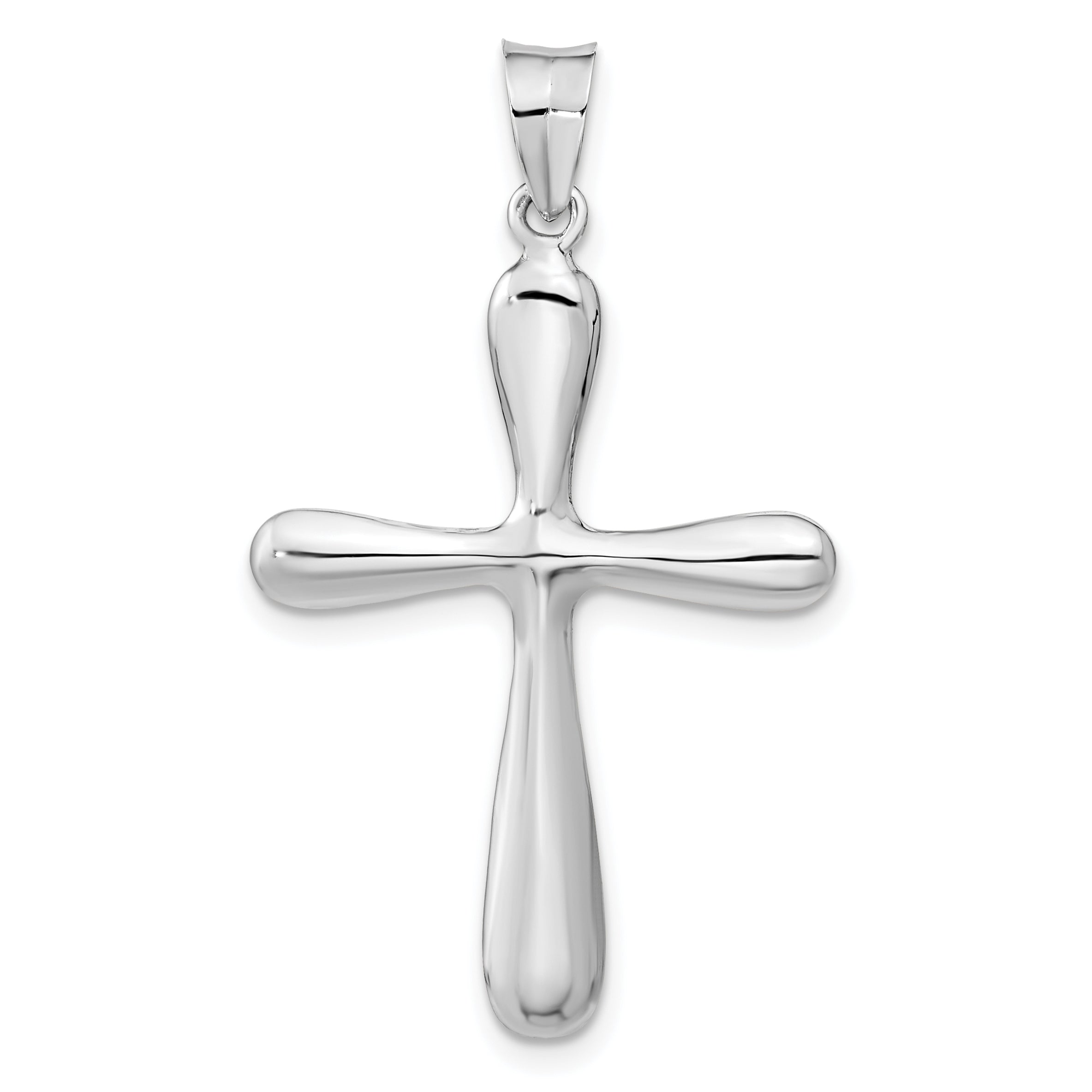 Sterling Silver Rhodium-Plated Polished Cross Pendant