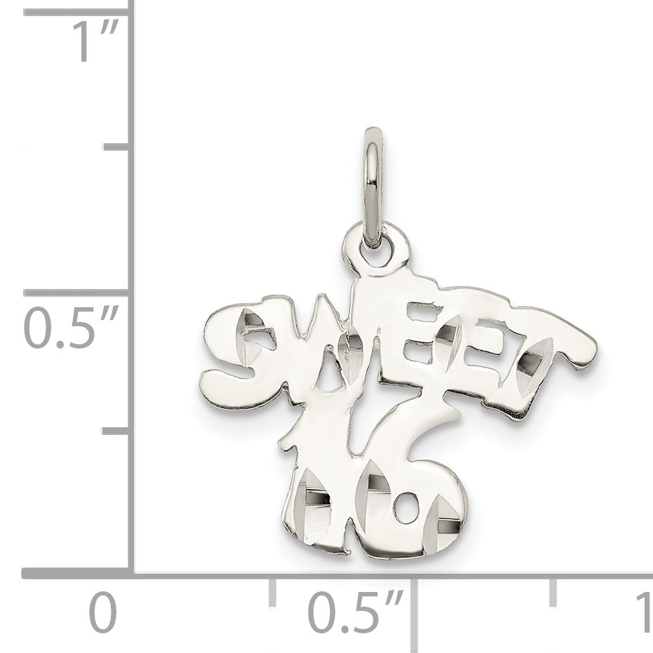 Sterling Silver Sweet 16 Charm