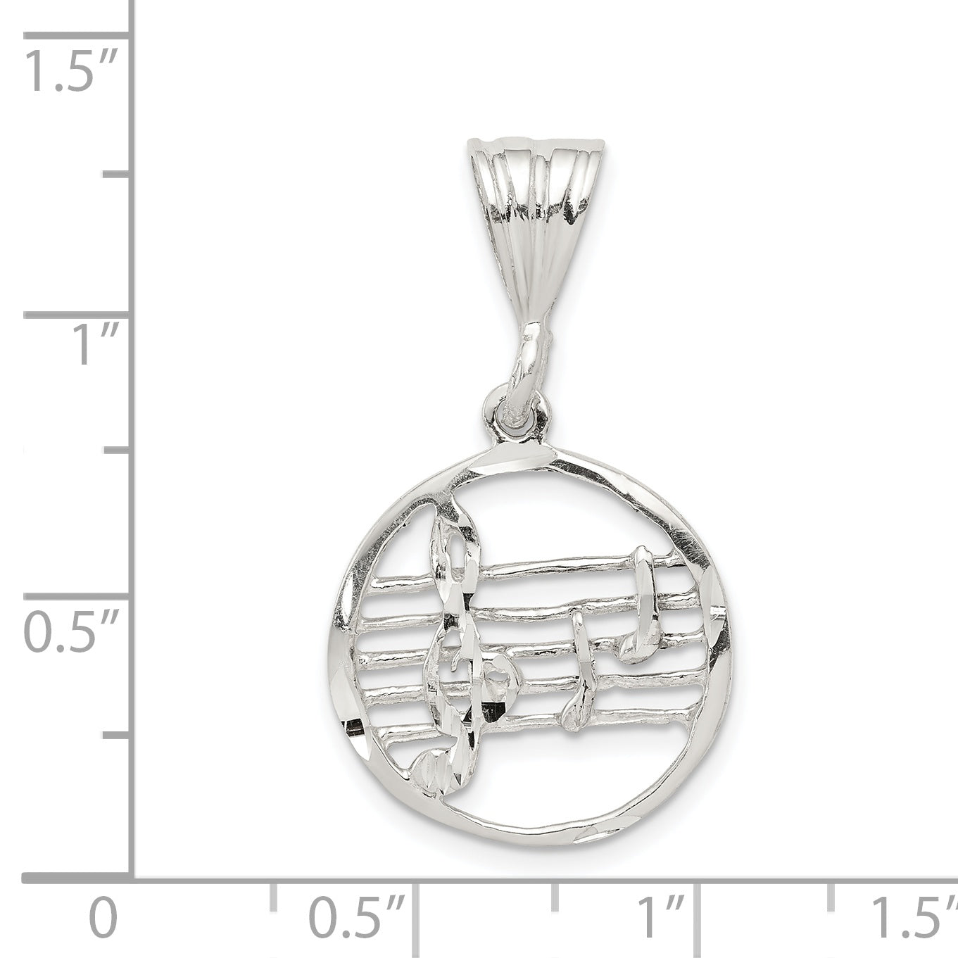 Sterling Silver Music Staff Charm
