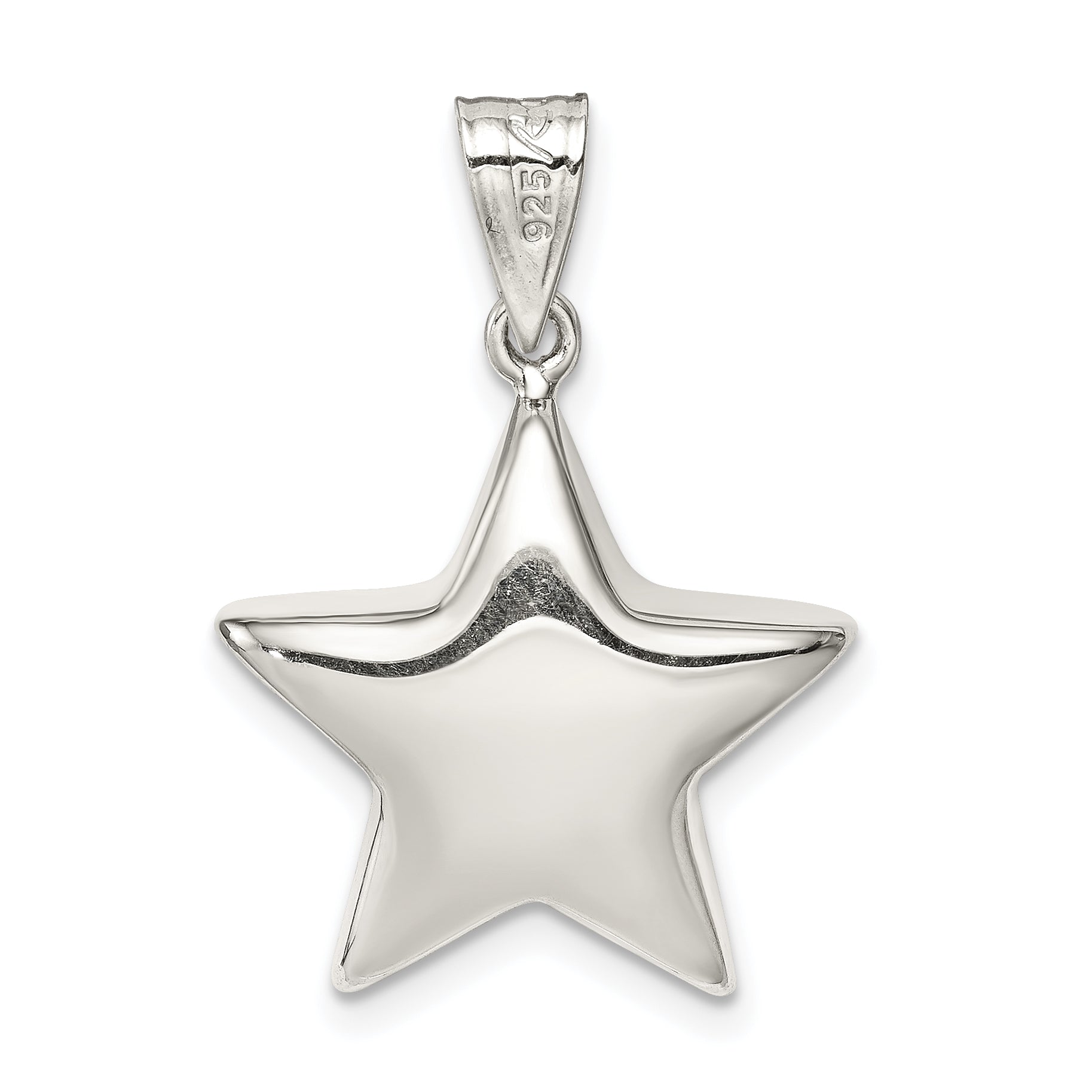 Sterling Silver Rhodium-Plated Star Charm