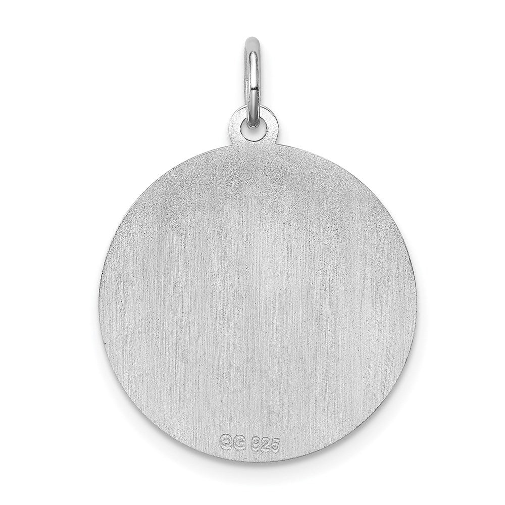 Sterling Silver Rhodium-Plated Pekingese Disc Charm