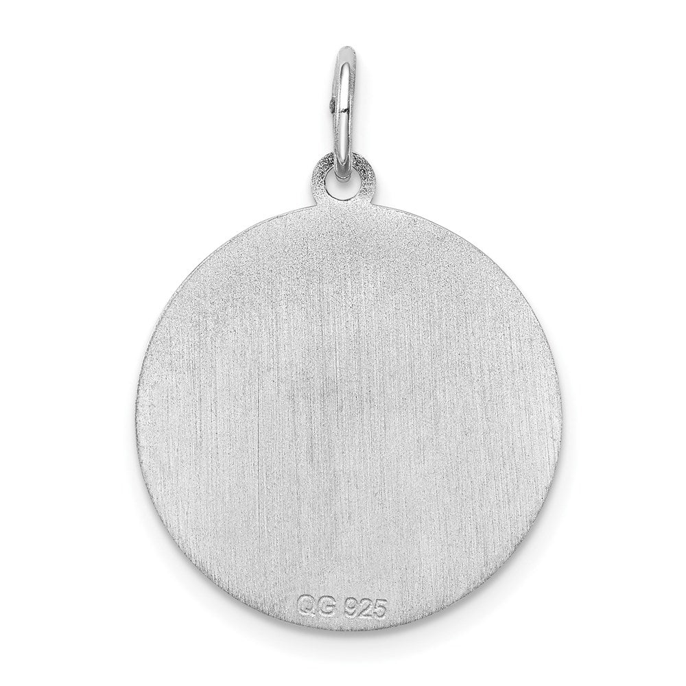 Sterling Silver Rhodium-Plated Pug Disc Charm