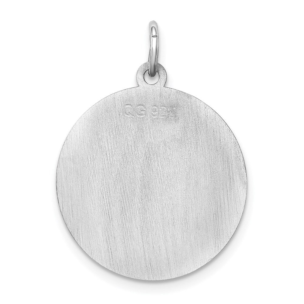 Sterling Silver Rhodium-Plated Yorkshire Terrier Disc Charm