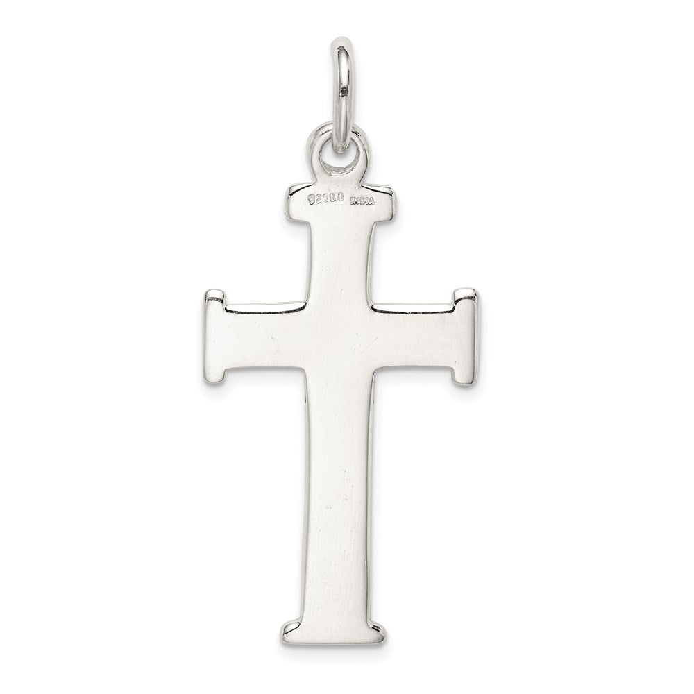 Sterling Silver Diamond -Cut Cross Pendant