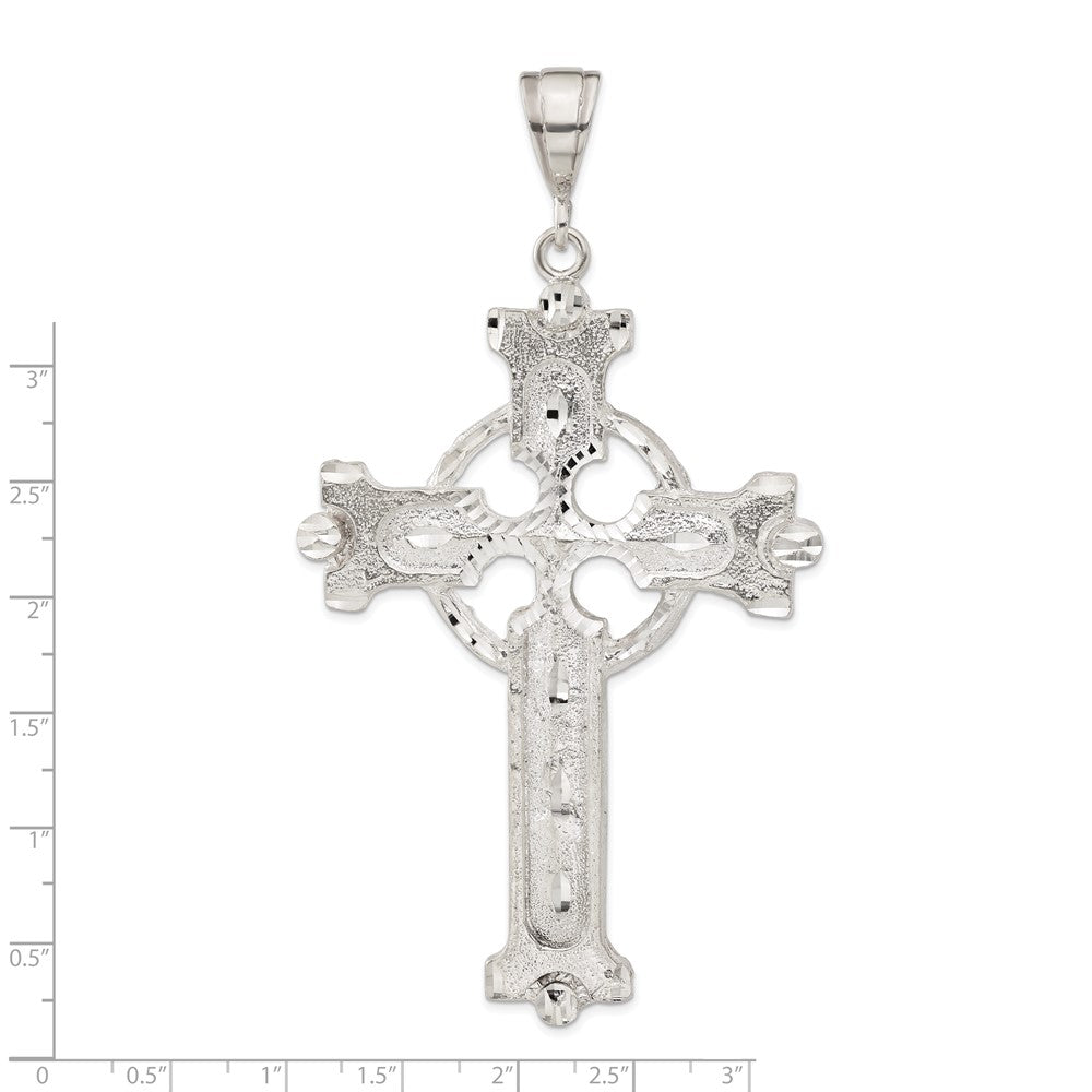 Sterling Silver Diamond-Cut & Textured Iona Cross Pendant