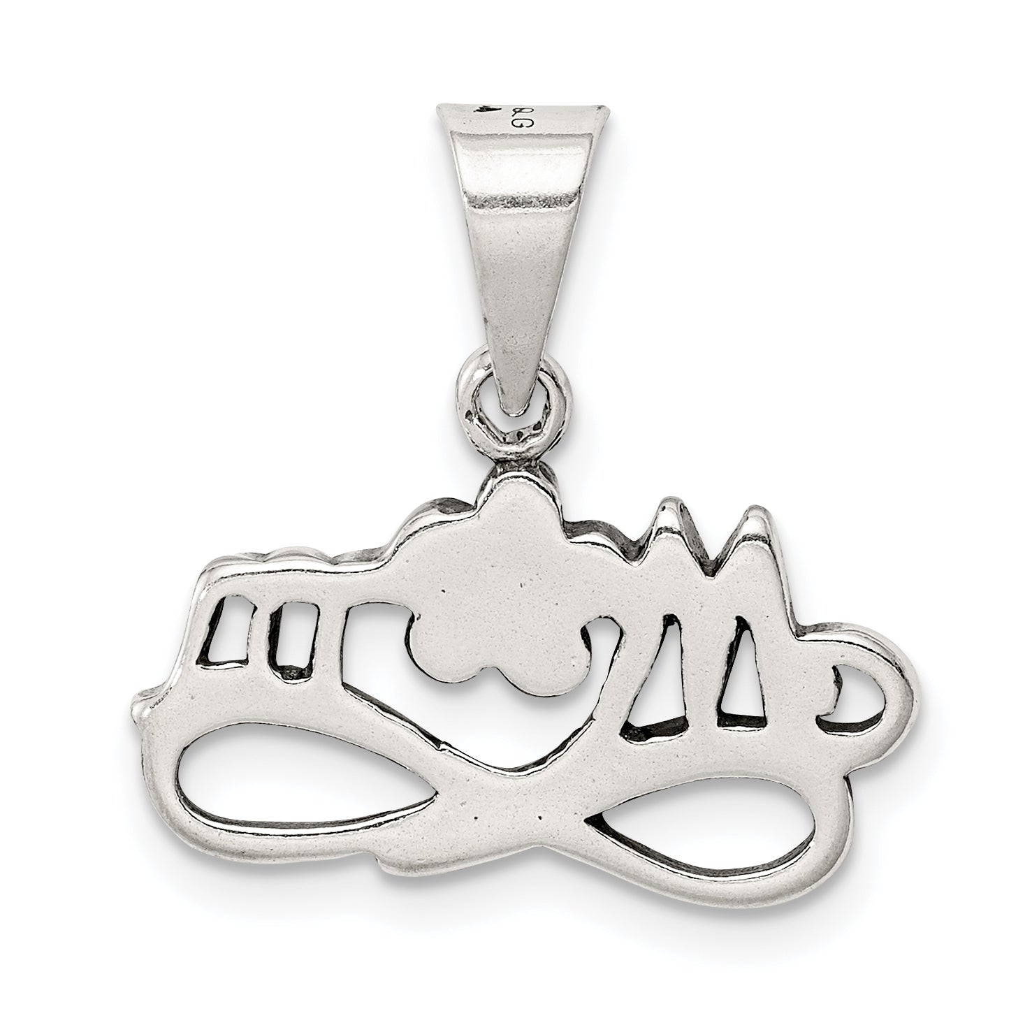 Sterling Silver Antiqued Mom Charm