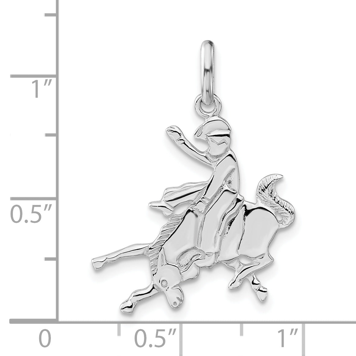 Sterling Silver Polished Bronco Rider Charm