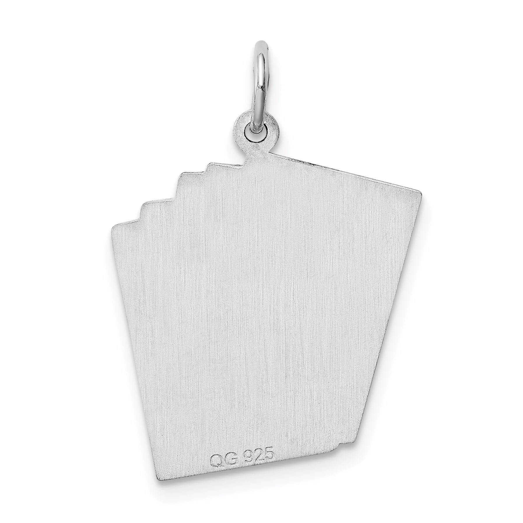 Sterling Silver Rhodium-Plated Playing Cards Polished Charm