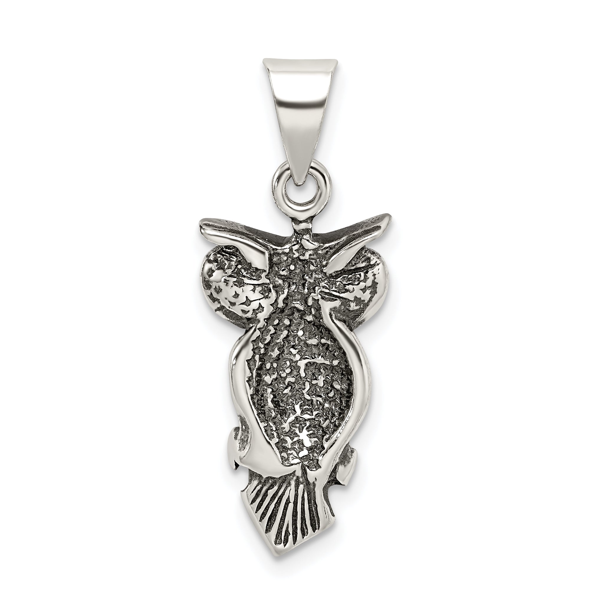 Sterling Silver Antiqued Owl Charm