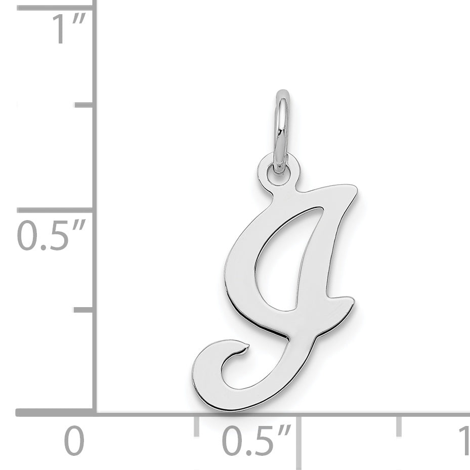 Sterling Silver Rhodium-Plated Stamped Letter I Initial Charm