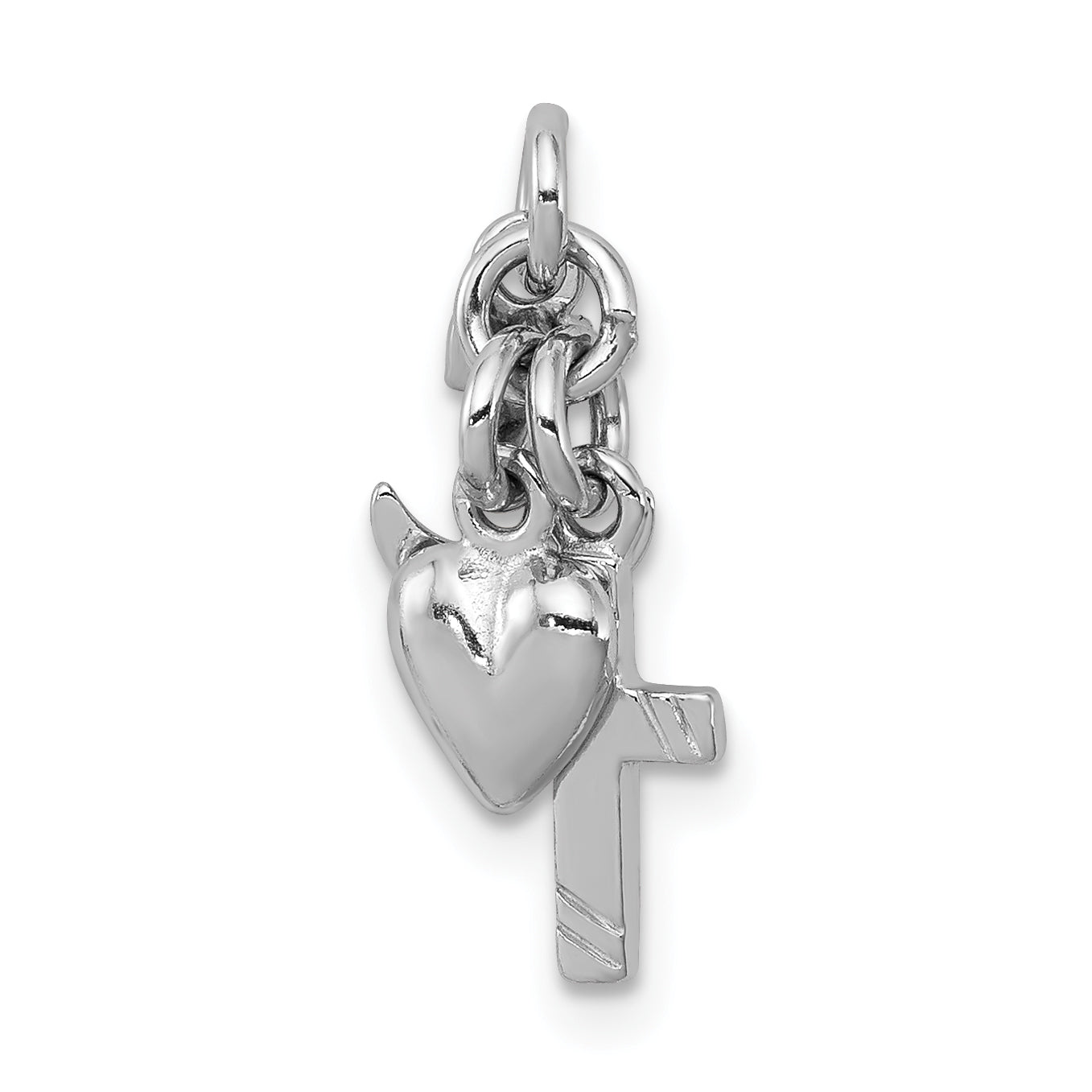 Sterling Silver Rhodium-Plated Faith, Hope & Charity Charm
