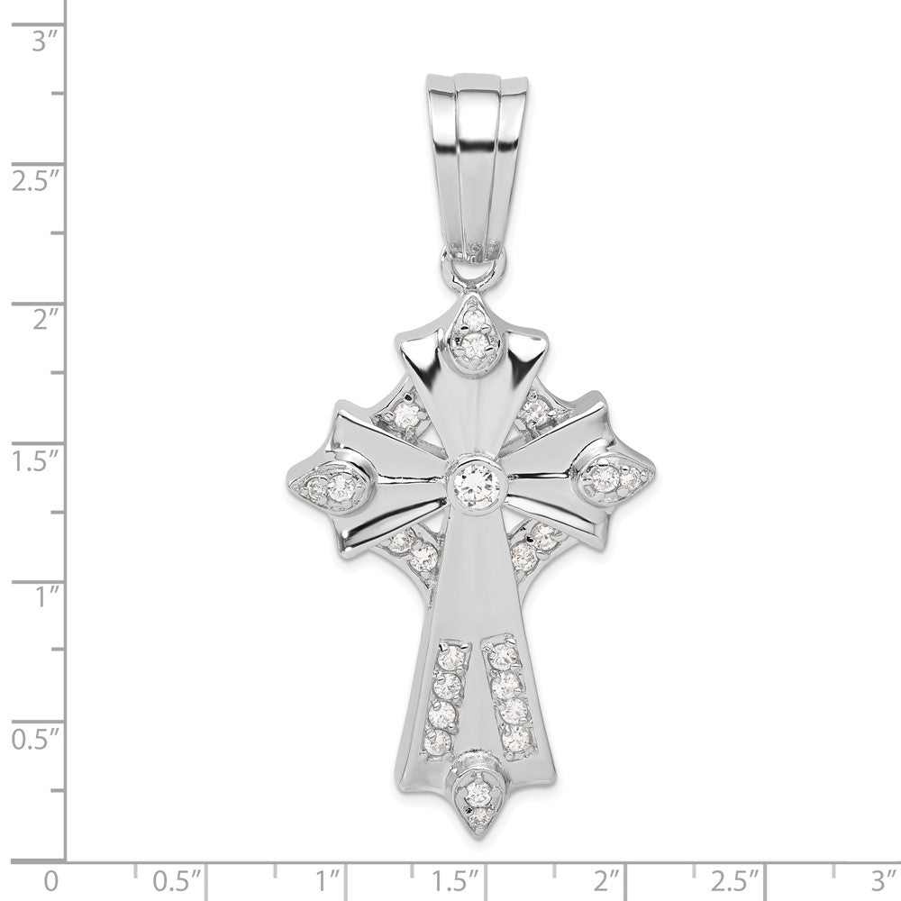 Sterling Silver Cz Cross Pendant