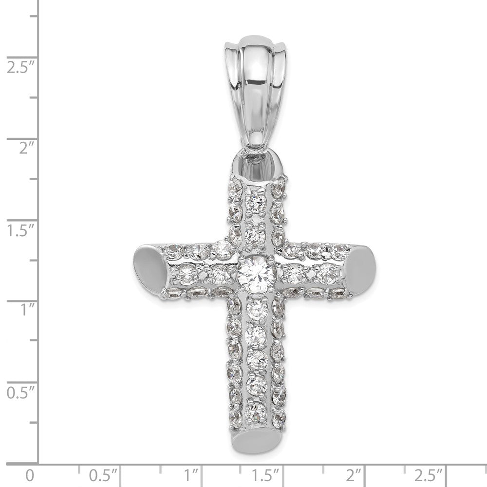 Sterling Silver Cz Cross Pendant