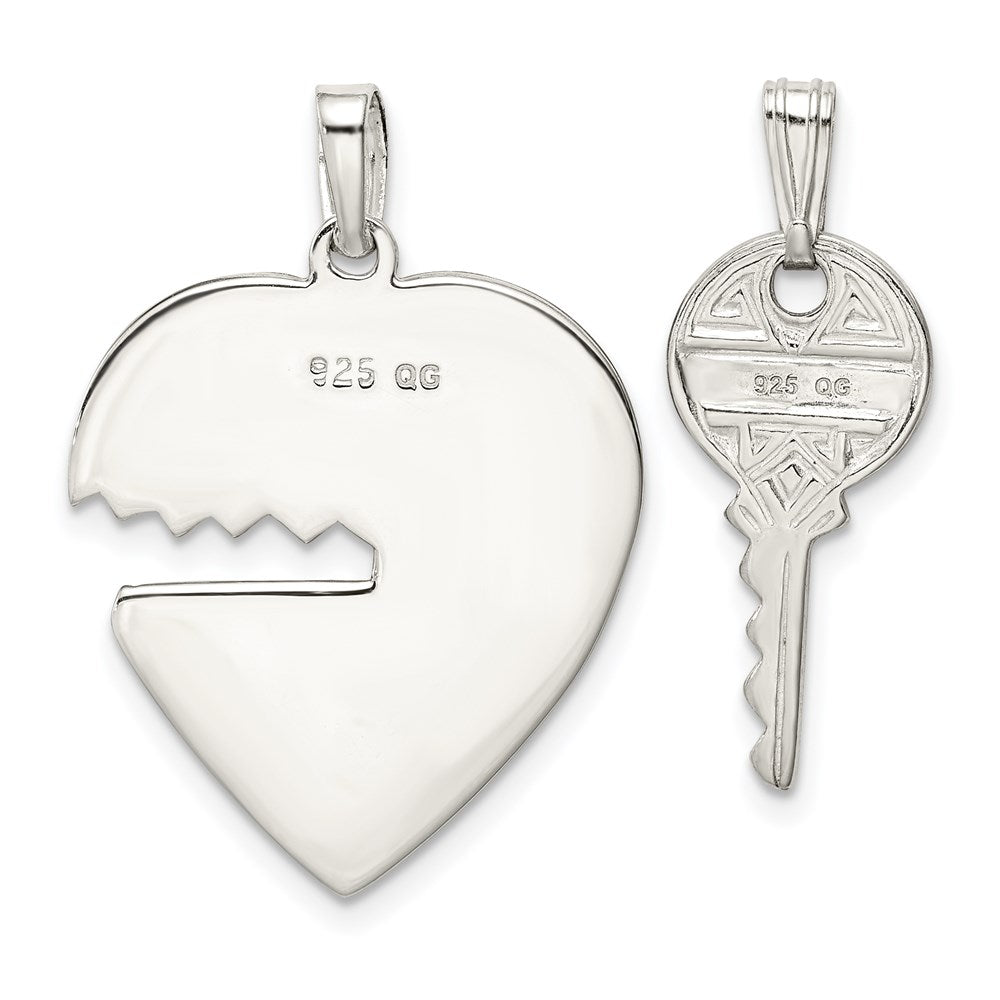 Sterling Silver Heart And Key Charms