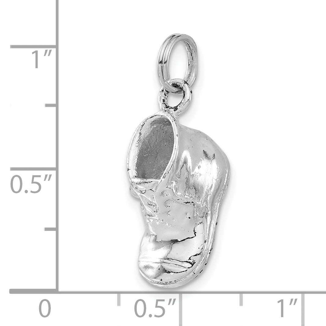 Sterling Silver 3-D Polished Baby Shoe Charm
