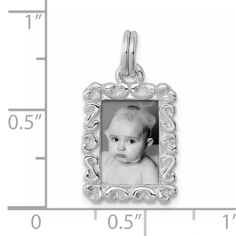 Sterling Silver Rhodium-Plated Photo Charm