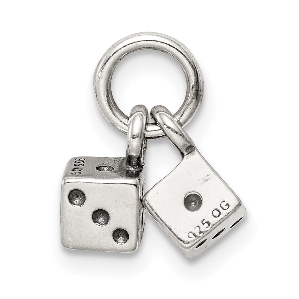 Sterling Silver Antique Dice Charm