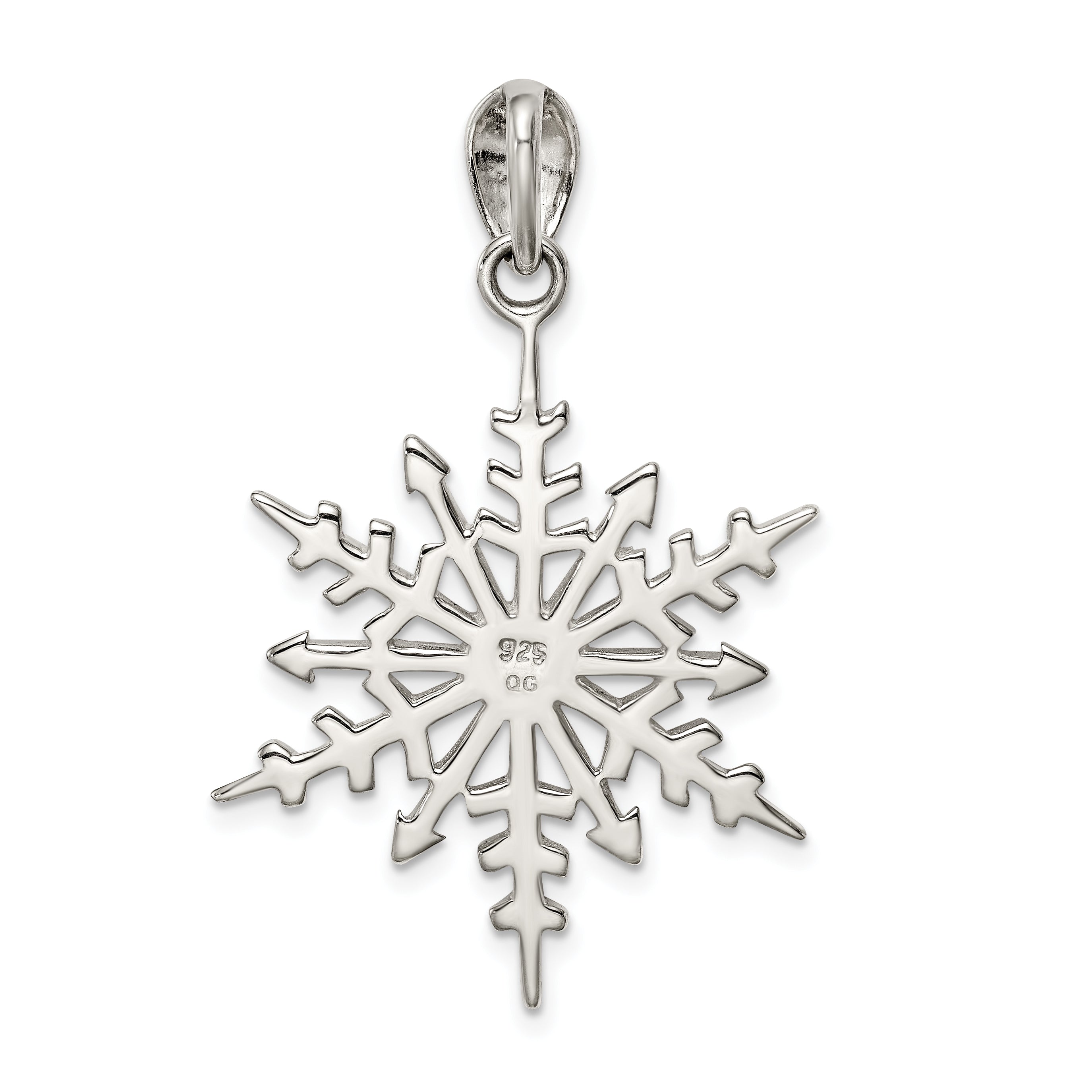 Sterling Silver Snowflake With Stellux Crystal Pendant