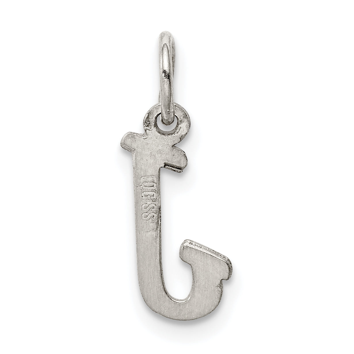 Sterling Silver Rhodium-Plated Script Letter J Initial Charm