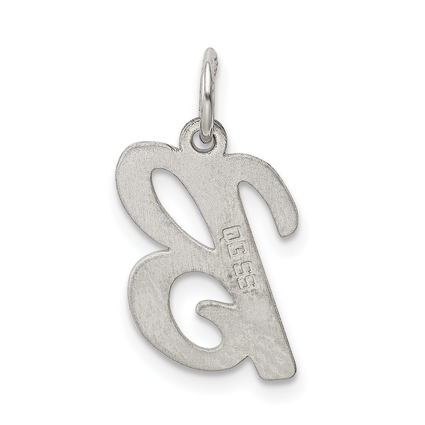 Sterling Silver Rhodium-Plated Script Letter B Initial Charm