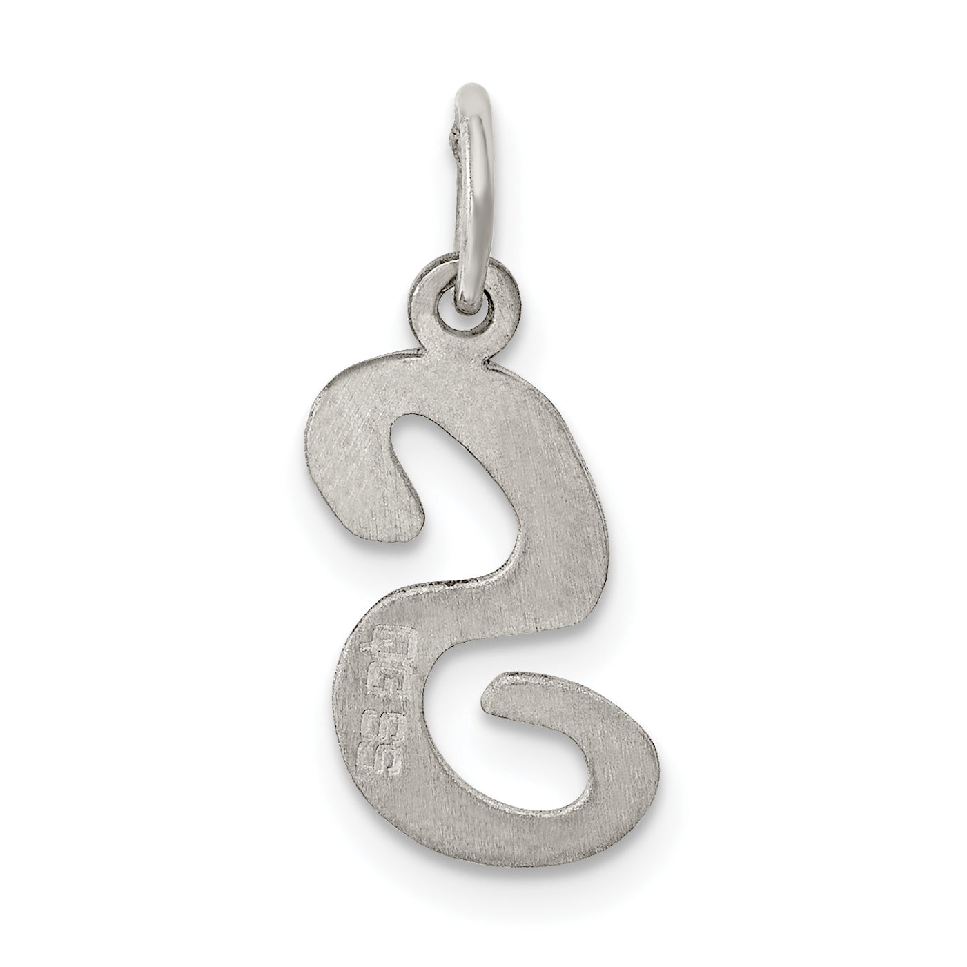 Sterling Silver Rhodium-Plated Script Letter S Initial Charm