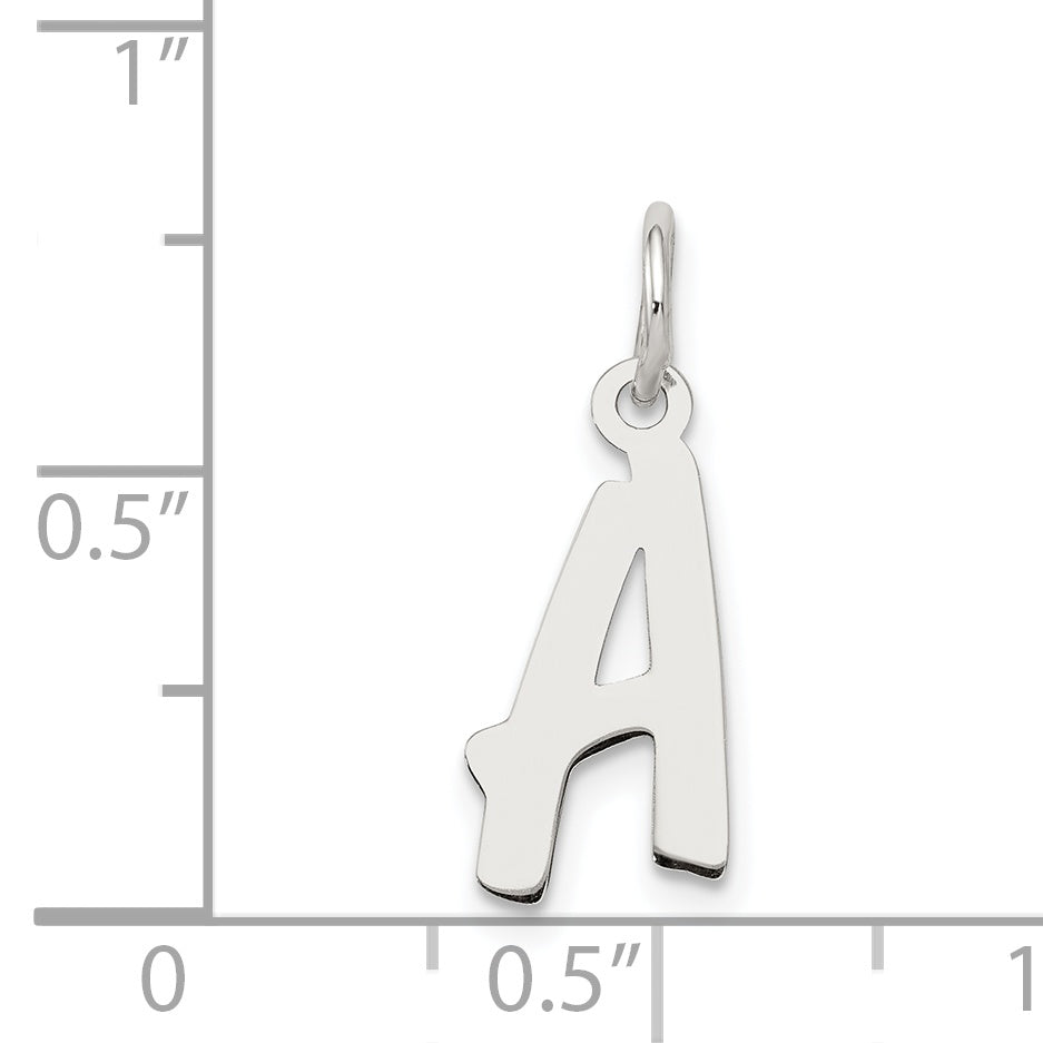 Sterling Silver Rhodium-Plated Letter A Initial Charm
