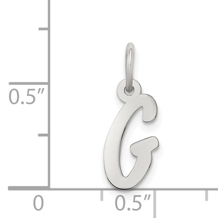 Sterling Silver Rhodium-Plated Letter G Initial Charm