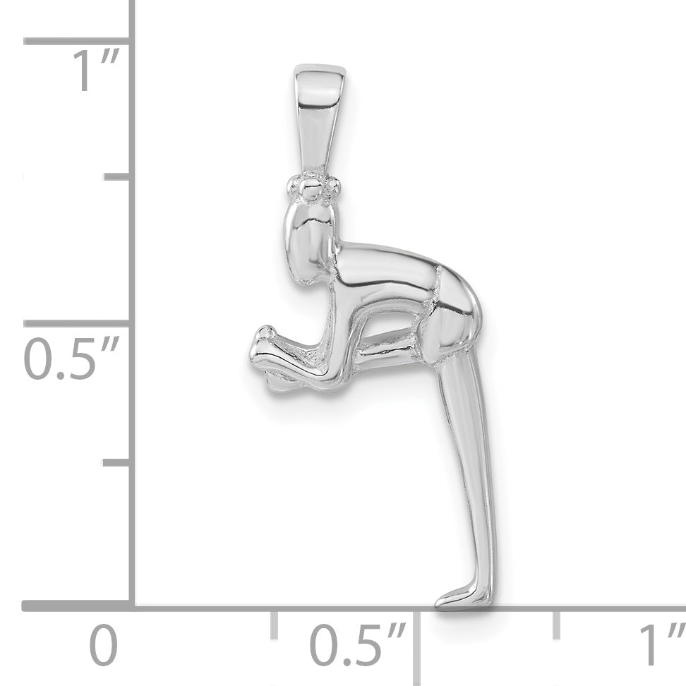 Sterling Silver Polished Person Stretching Pendant