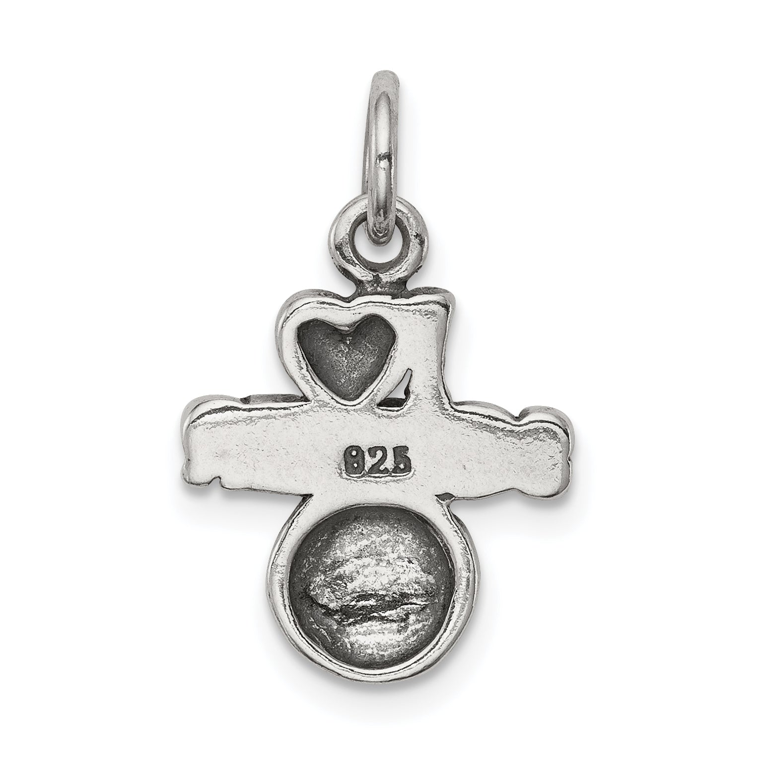 Sterling Silver Antique I (Heart) Soccer Charm