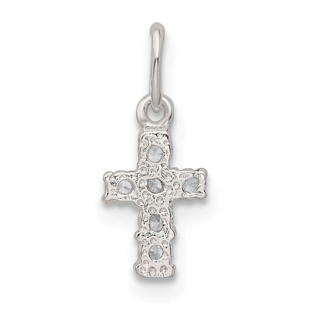 Sterling Silver Cz Cross Charm