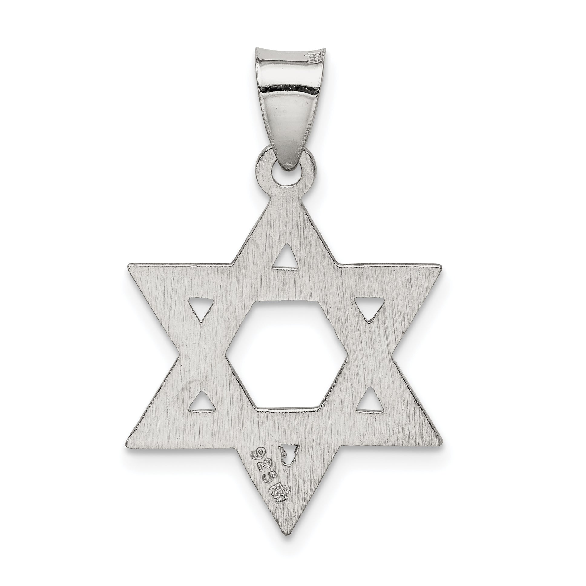 Sterling Silver Satin Star Of David Charm
