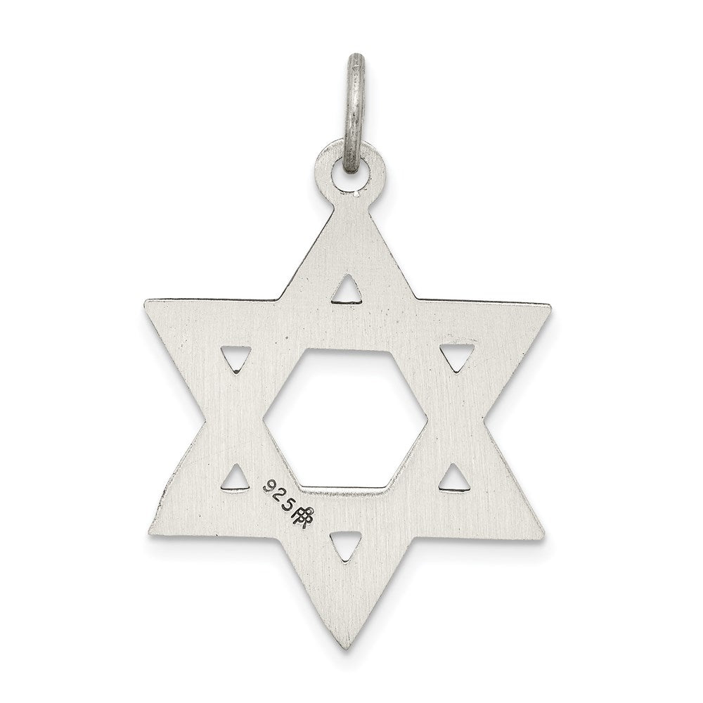 Sterling Silver Antiqued Star Of David Charm