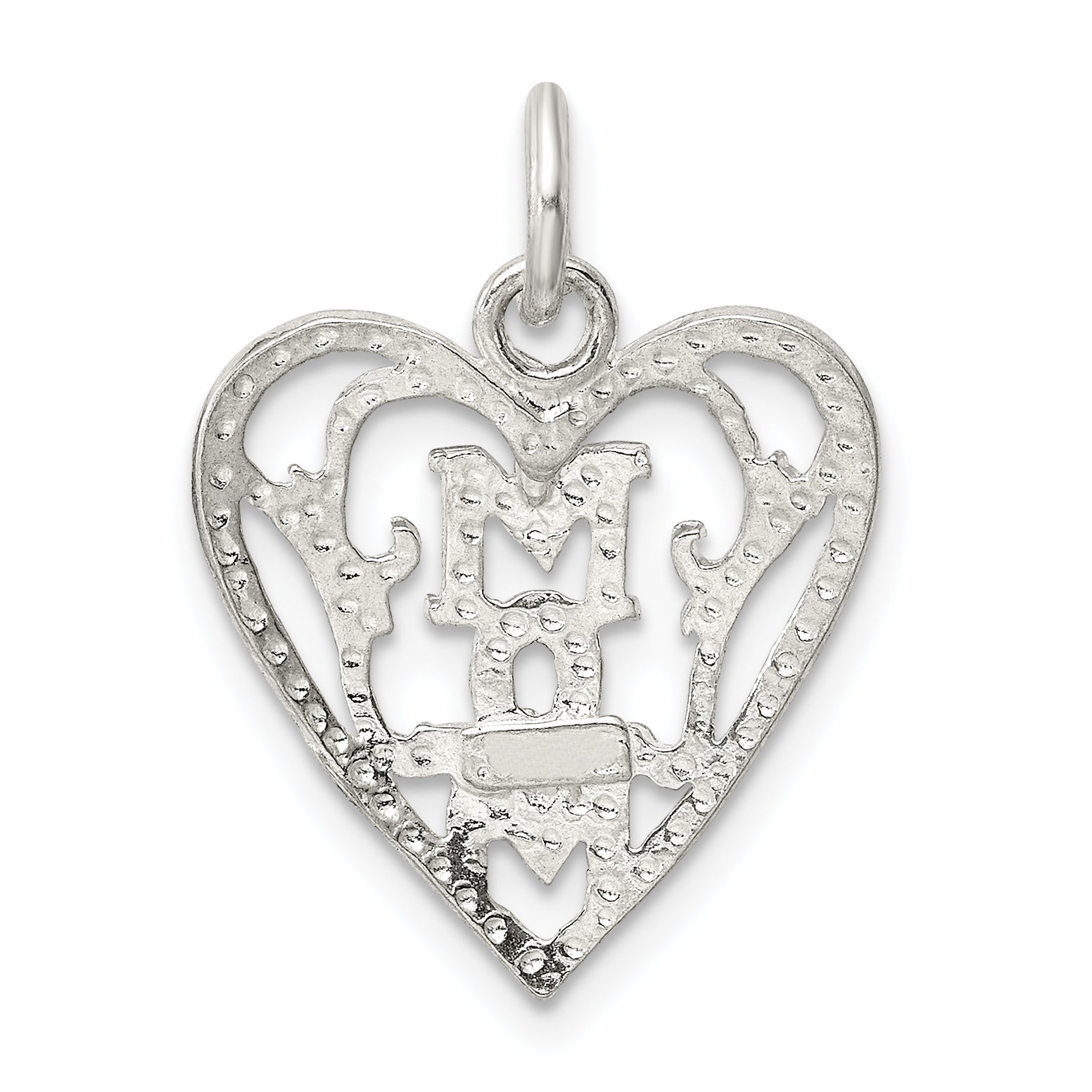 Sterling Silver Mom In Heart Pendant
