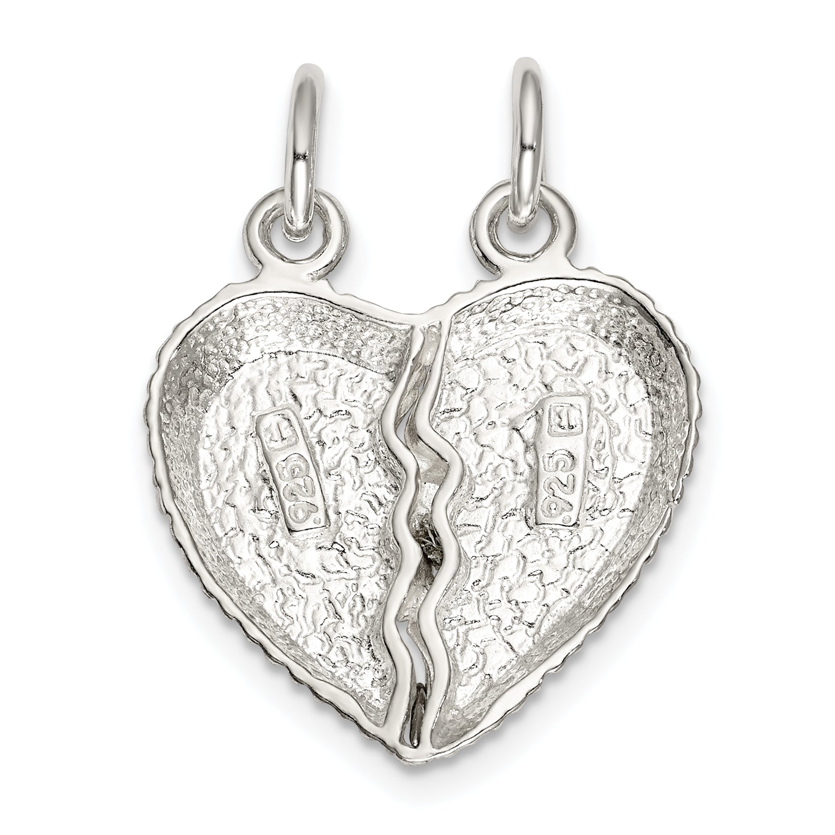 Sterling Silver Best Friend 2-Piece Break Apart Heart Charm