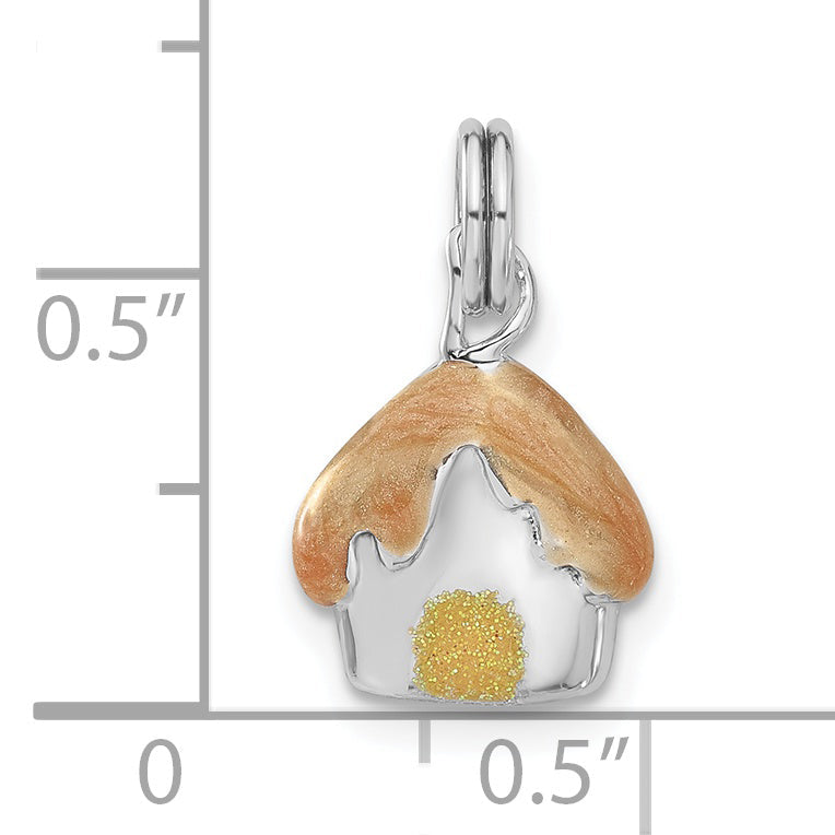 Sterling Silver Enameled House Charm