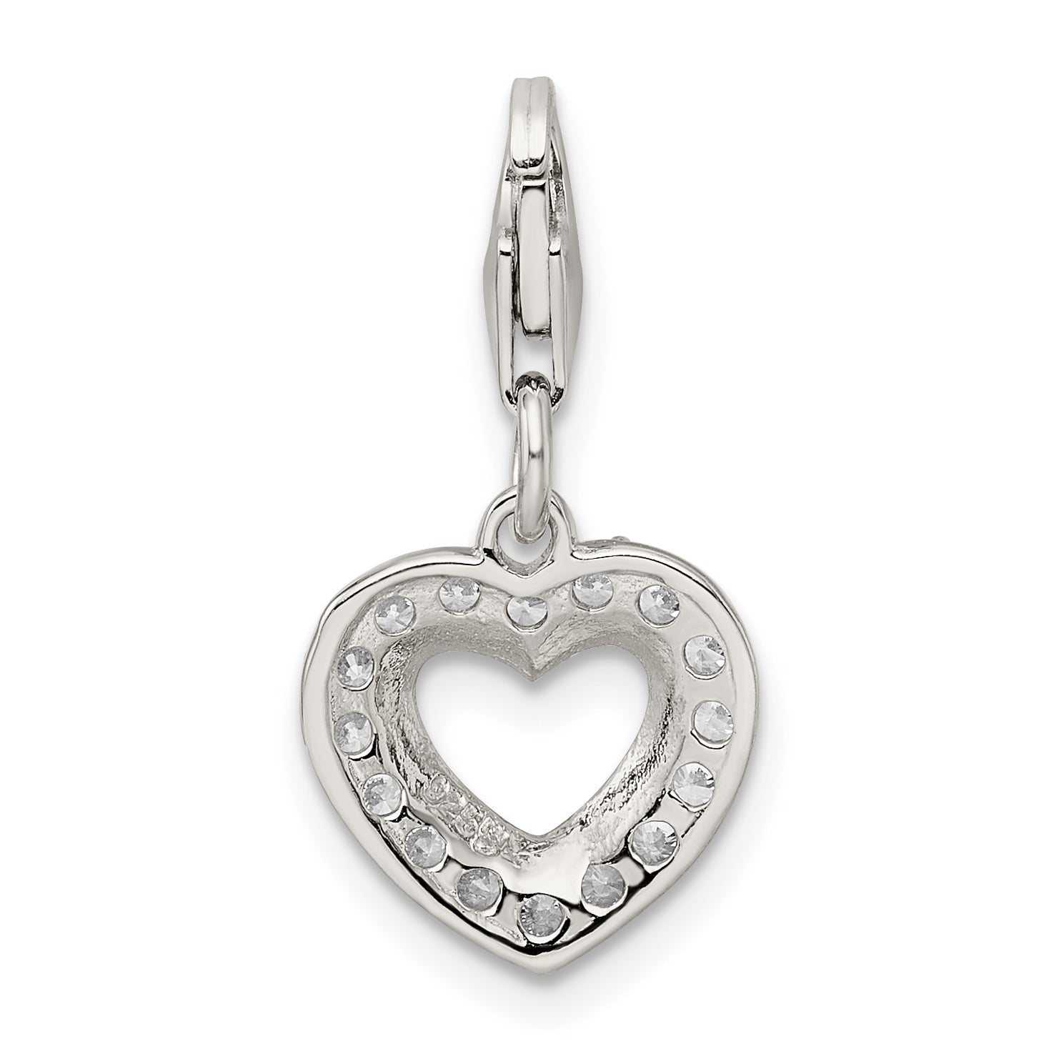 Sterling Silver Cz Heart Charm