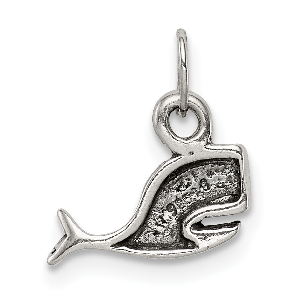 Sterling Silver Antiqued Whale Charm