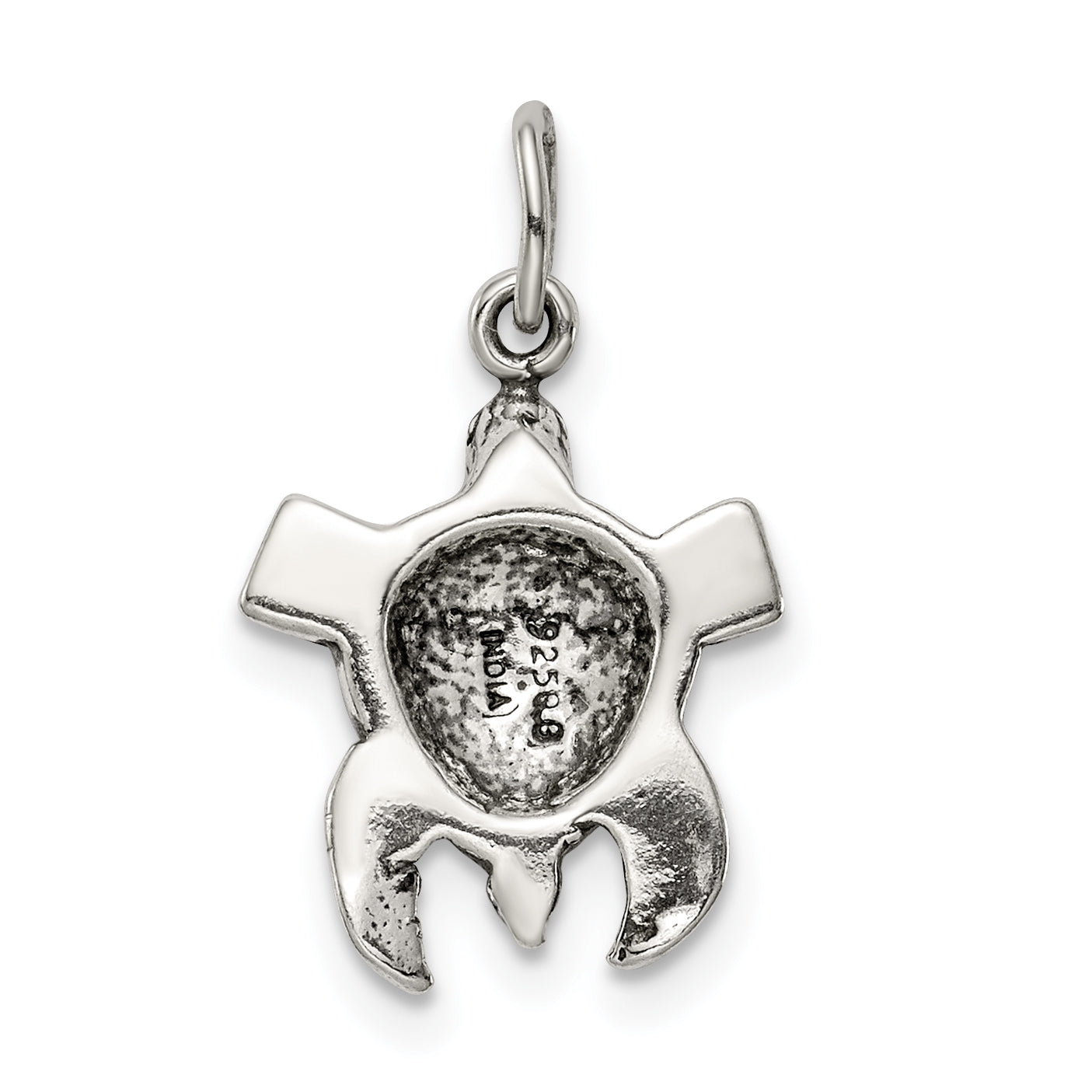 Sterling Silver Antiqued Sea Turtle Charm