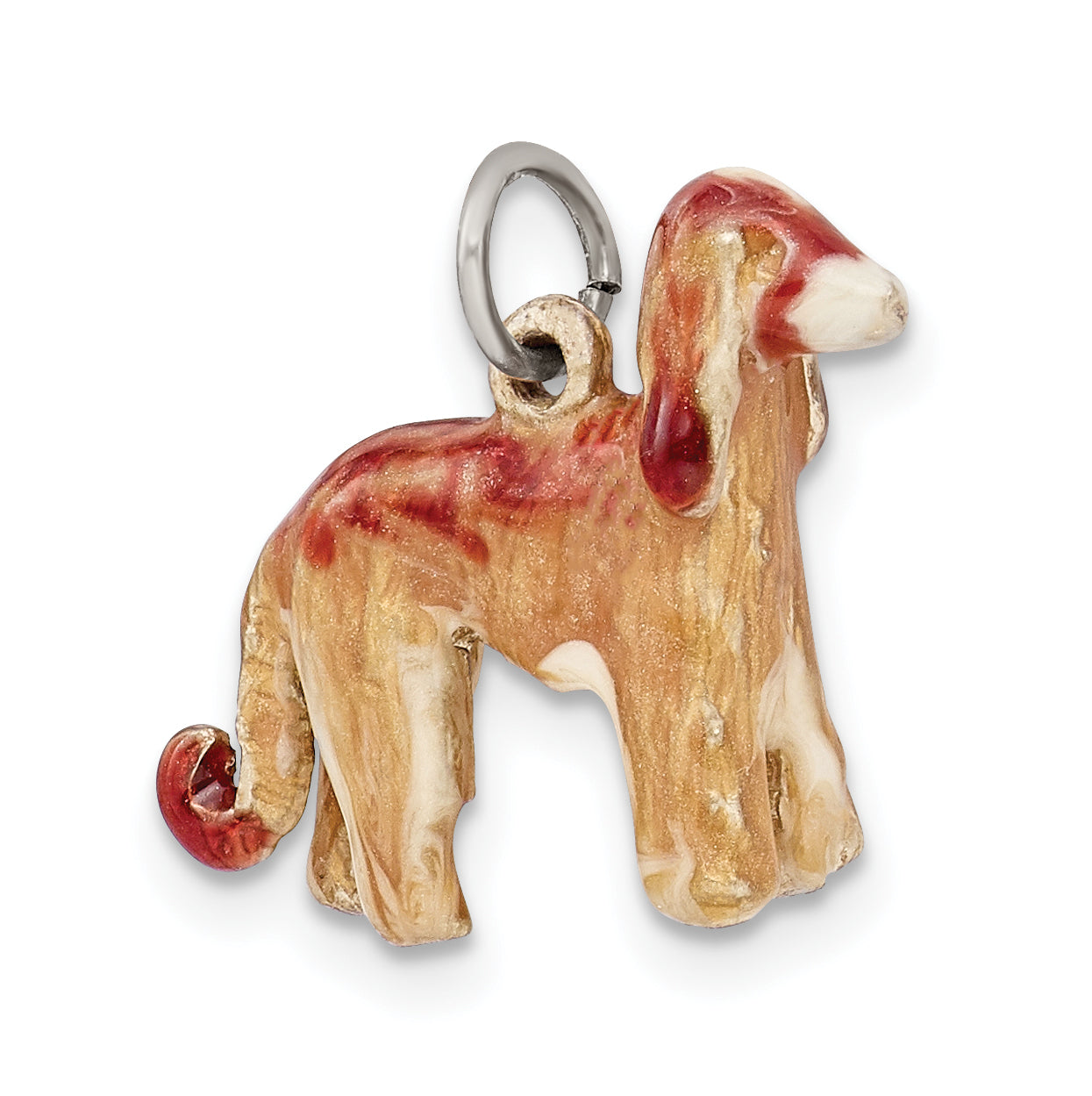 Sterling Silver Enameled Afghan Dog Charm