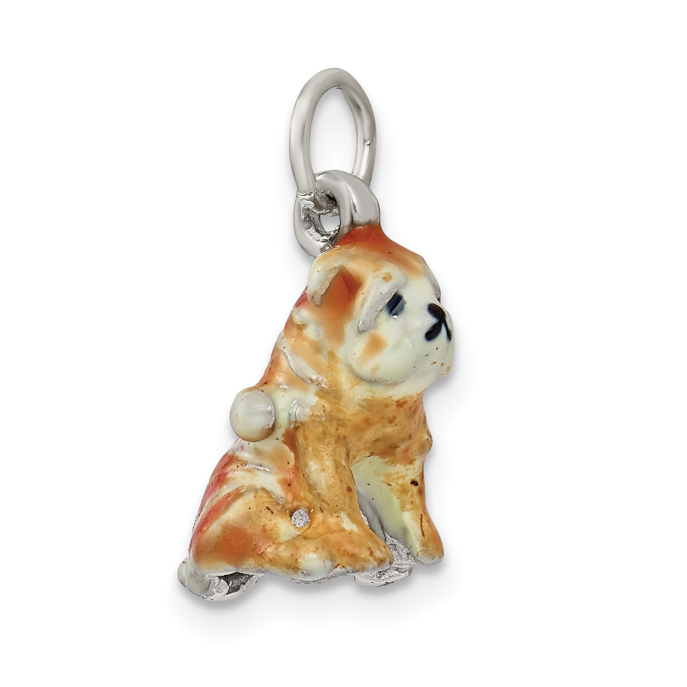 Sterling Silver Enameled Shar Pei Charm