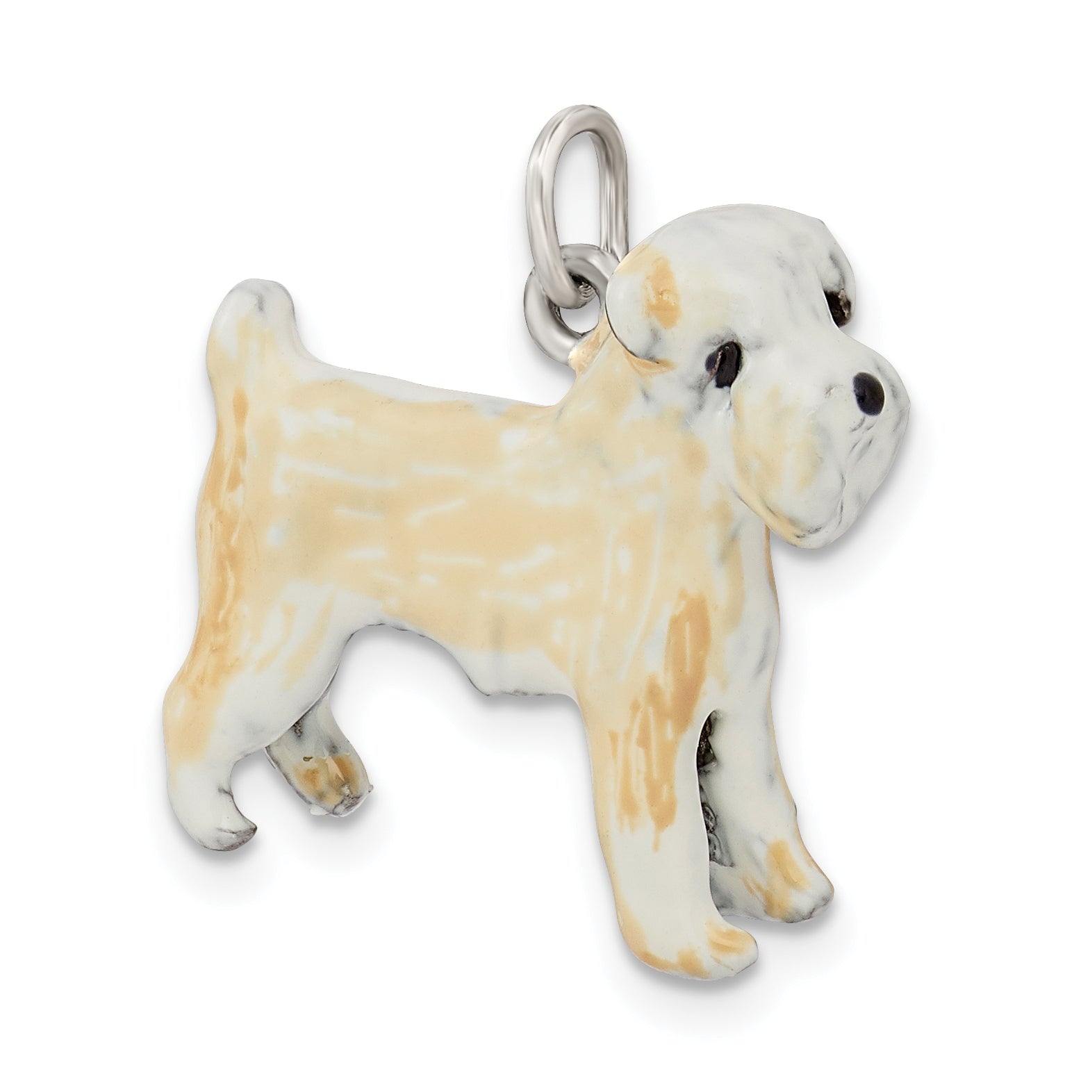 Sterling Silver Enamel Soft Coated Wheaton Terrier Charm