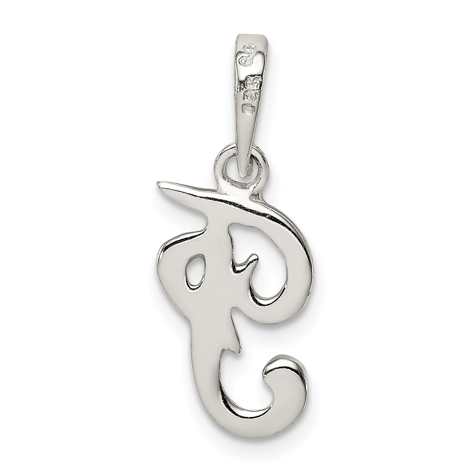 Sterling Silver Letter F Initial Pendant