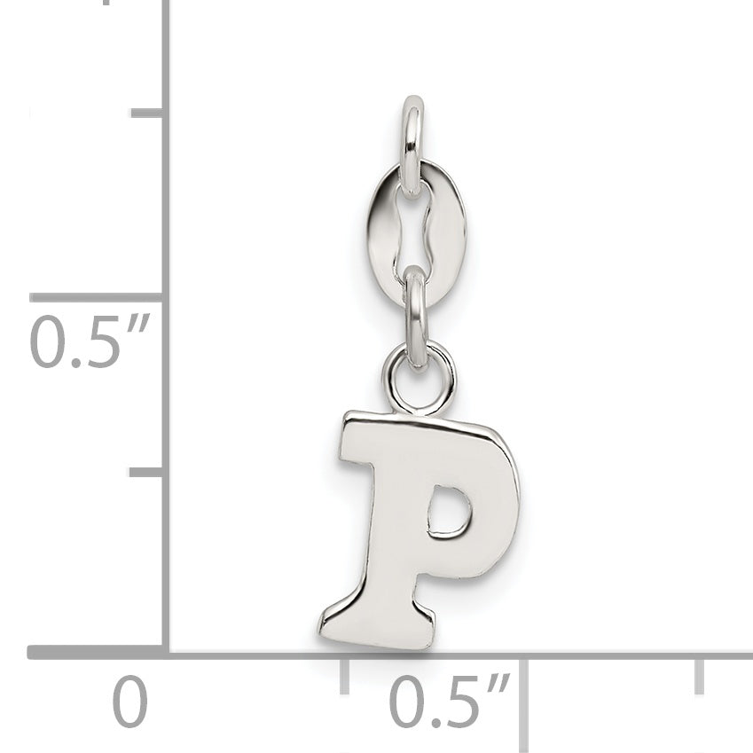 Sterling Silver Letter P Initial Charm
